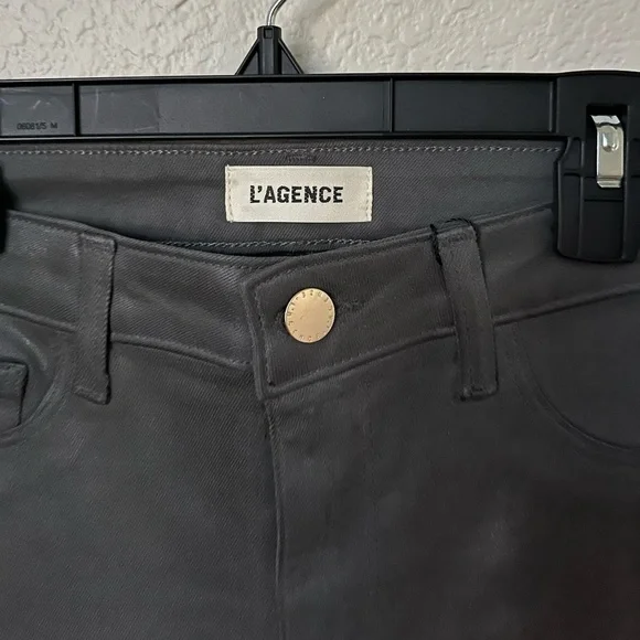 NWT L'AGENCE | Kendra Coated Cropped Flare Jean in DARK SHADOW COATED | 27 & 29 - Picture 6 of 16